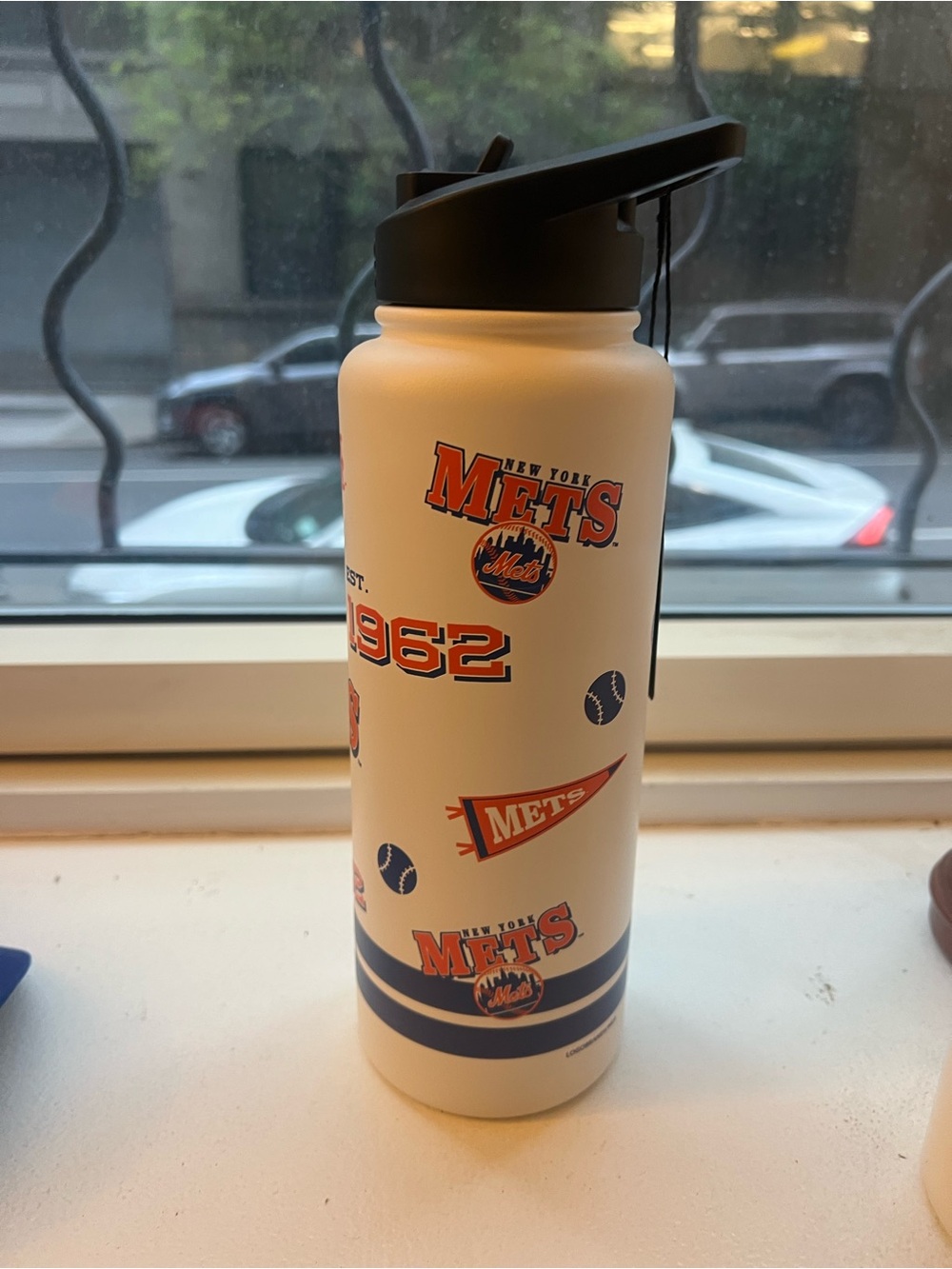 NWT NY Mets White Insulated Water Bottle
